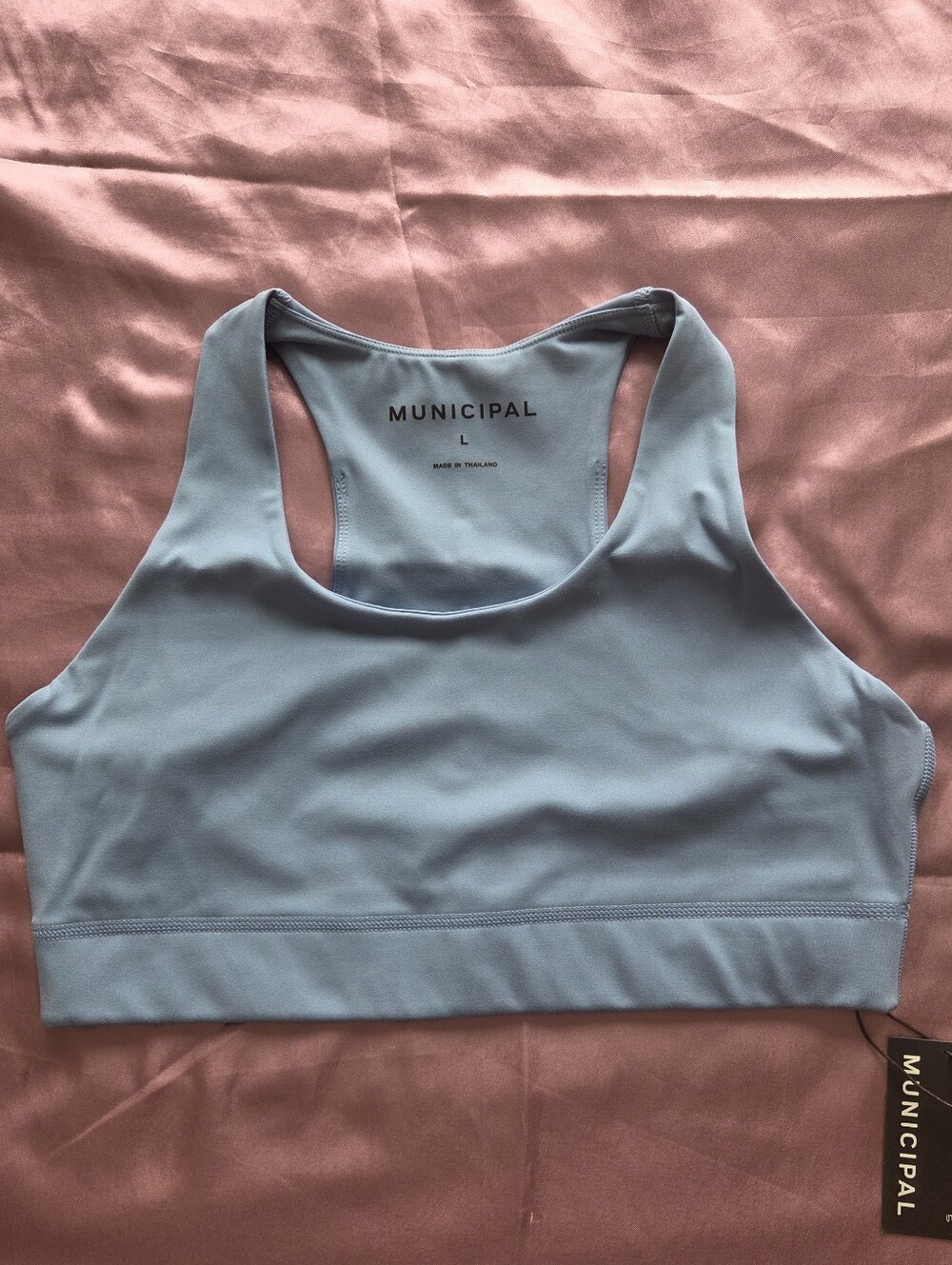 NWT Activewear Women's Light Blue Medium Support Sports Bra - Size L